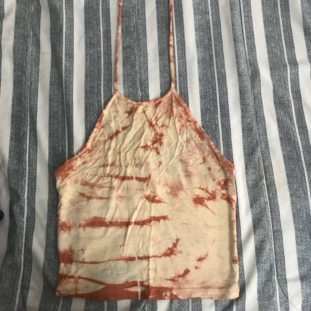 Tie dye halter crop top
